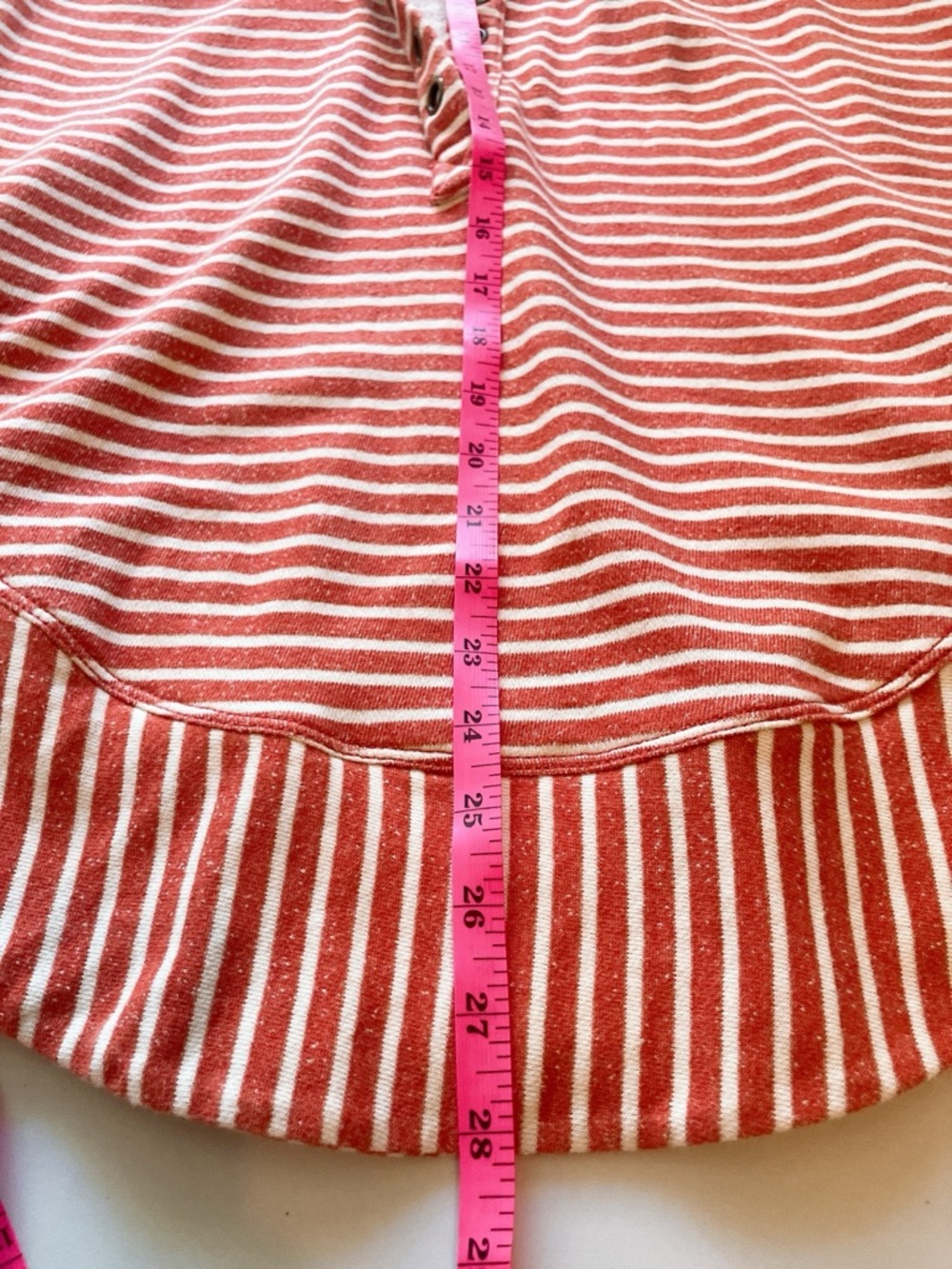 Anthropologie Pullover Quarter V-Neck Shirt Oversized Small Red Stripes Pilcro - Picture 9 of 12